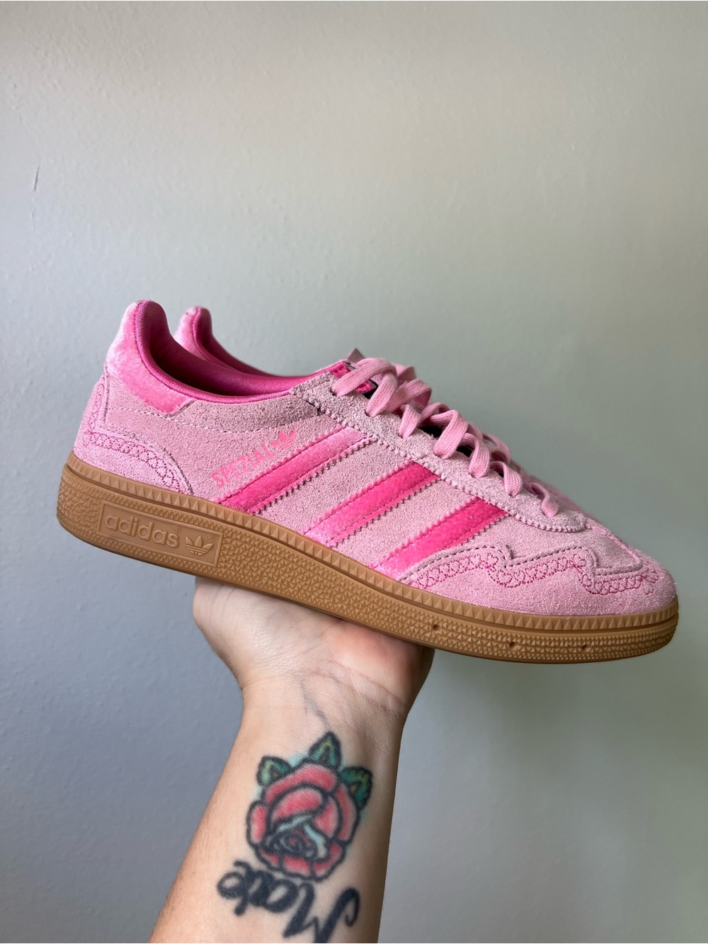 adidas Handball Spezial Pink Floral Suede | Size 4